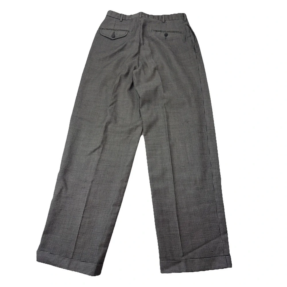 Vtg Polo Ralph Lauren Wool Houndstooth Wool Cuffed Slacks (28x28.5)